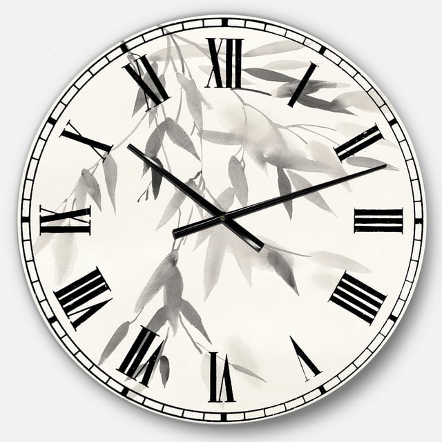 DesignArt Horloge Murale Simpliste Feuilles de Bambou IV Grande