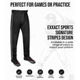 thumbnail image 2 of Exxact Sports Proline Full Length Baseball Pants Adult with Stripes, Relaxed Fit Open Bottom Men Baseball Pants (Black/White, AXL), 2 of 7