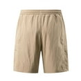 thumbnail image 4 of Mens Shorts Clearance Solid Color Loose Fit Straight-Leg Cargo Shorts Khaki XXXL, 4 of 5