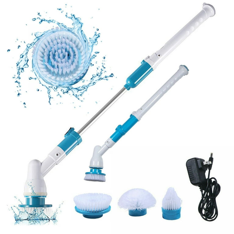 Electric Spin Scrubber Bathroom Cleaning Supplies with Adjustable Extension Arm 6 Replaceable Cleaning Brush Heads,Power Scrubbers for Cleaning