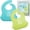 Teal/Green, variant on 2 Pack Baby Silicone Bibs with Food Catcher - Purple/Pink