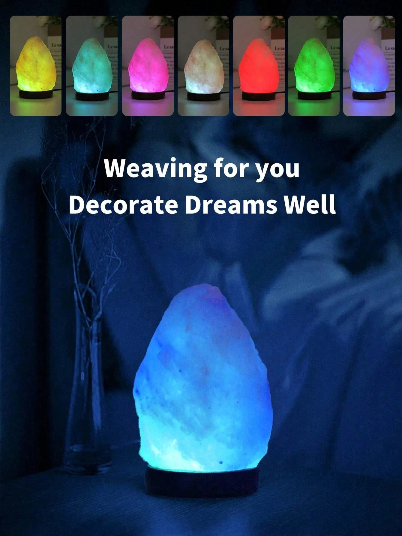 1pc Himalayan Salt Lamp LED Crystal Salt Lamp Lighting Nightlight USB Powered Suitable For Baby Room Bedroom Sleep Aid Holiday Decor Home Decor Party Decor Bedroom