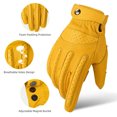 thumbnail image 2 of Tignapoo Yellow Sheepskin Motorcycle Gloves with Touchscreen Function, Breathable Design, and Anti-Slip Palm for Enhanced Grip and Comfort, Size S, 2 of 7