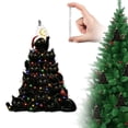 thumbnail image 2 of Cat Christmas Tree Ornament Gift, Black Acrylic Hanging Decor With Cute Kitties In Hats, Funny Xmas Tree Pendant, Festive Keepsake Present For Cat Lovers Women Holiday Home Decor, 2 of 4