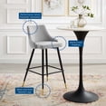thumbnail image 5 of Bar Stool Chair Barstool, Set of 2, Velvet, Light Grey Gray, Modern Contemporary Urban Design, Bar Pub Cafe Bistro Hotel Restaurant Hospitality, 5 of 9