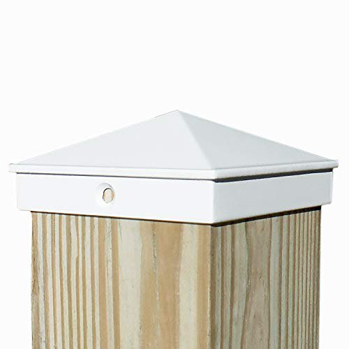 4x4 Fence Post Cap (3 1/2") 10 Pack White Powder Coated Aluminum - Mailbox, Lamp Post, Deck, Dock, Piling Caps