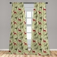 thumbnail image 5 of Ambesonne Deer Curtains, Damask Pattern, Pair of 28"x95", Olive Green Pale Green, 5 of 5