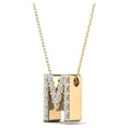 thumbnail image 2 of 0.17 Carat Natural White Diamond Initial "M" Pendant Necklace For Women In 14K Yellow and White Gold with 18" Gold Cable Chain|Silver Chain, 2 of 5