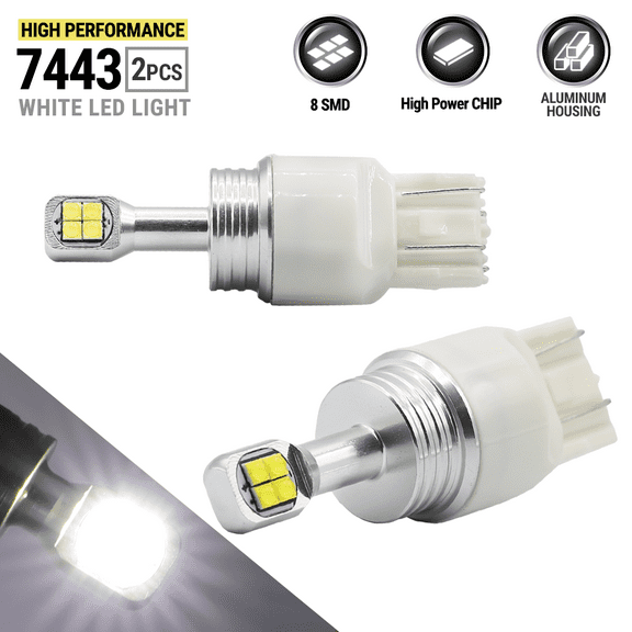 Cree 2800lm 50W 7443 T20 LED 6000K White Reverse Brake High Power Light Bulbs