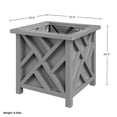 thumbnail image 5 of Pure Garden 15.5-Inch Outdoor Lattice Planter Box Plant Pot 2-Pack, Gray, 5 of 8