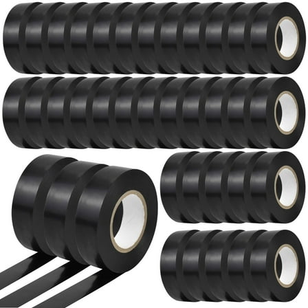 60 Rolls Black Electrical Tape, Waterproof High Temp Electrical Tape, Heavy Duty Outdoor Wiring Insulation, 0.75 in x 33 ft