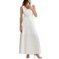 thumbnail image 4 of INSPIRE CHIC Conjunto de 2 Piezas para Mujeres, Top Sin Mangas con Escote en V y Falda Larga Plisada de Verano XL Blanca, 4 of 6