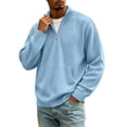 thumbnail image 3 of Thousandth Men's Half Zip Shirts Trendy Corduroy Pullover Tops Casual Long Sleeve with Kangaroo Pocket Everyday Sportswear, 3 of 8