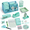 Green+blue, variant on Pink 23-Piece Office Supplies Gift Set With Organizers, Stapler And Desk Accessories