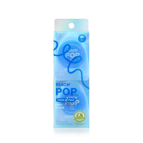 Hilo dental Reach POP menta 2 paquetes 50 m resistente al deshilachado