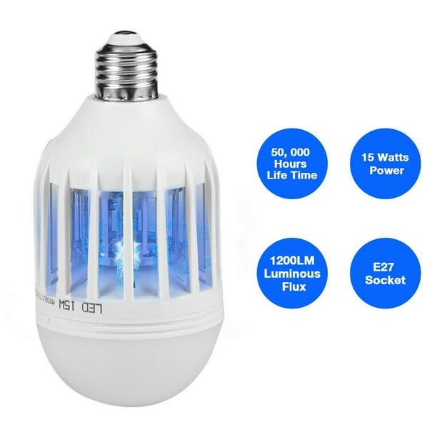 Bug Zapper Light Bulb 2 In 1 Mosquito Killer Lamp Electronic Insect Killer Fly Killer Fits