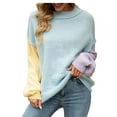 thumbnail image 2 of DailyTrove Women's Color Block Oversized Top, Long Sleeve, Casual Night Out & Party Wear, Soft Rayon , Plus Size Friendly, 2 of 6