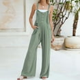 thumbnail image 3 of Maean Women's Casual Loose Jumpsuits Sleeveless Button Tied Wide Leg Long Pants Rompers Overalls with Pockets, 3 of 6