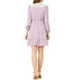 thumbnail image 3 of INSPIRE CHIC Women's Retro Ruffle Hem Dresses A-Line Lace Panel Peter Pan Collar Dress XL Pink, 3 of 6