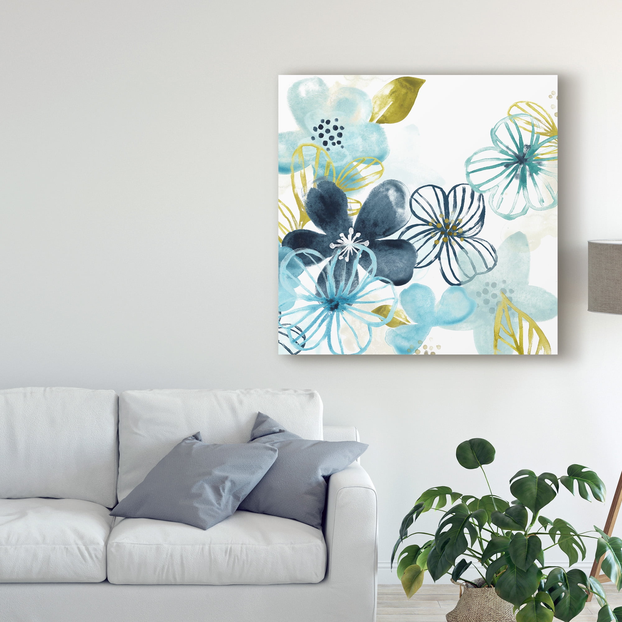 Trademark Fine Art 'Aqua Flora I' Canvas Art by June Erica Vess