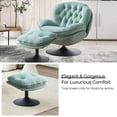 thumbnail image 7 of Velvet Swivel Accent Chair with Ottoman for Living Room Bedroom Reading Room,Cozy Lounge Armchair Fluffy Round Tufted Back Adult Gifts for Small Room Lazy Relax Read TV Chair,Mint Green, 7 of 7