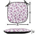 thumbnail image 4 of Flower Chair Seating Cushion Set of 12, Floral Pattern Romantic Spring Valentines Day Wedding Anniversary Theme Art, Seat Pads for Office with Anti-slip Backing, 16"x16", Violet White, by Ambesonne, 4 of 7