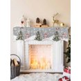 thumbnail image 2 of Grey Snowman Christmas Mantel Scarf Fireplace Decorations for Living Room, Xmas Tree Ball Winter Snowflake Branches Fireplace Mantel Scarf Cover Runner for Thanksgiving/Christmas Decor 90"x17", 2 of 6