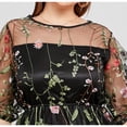 thumbnail image 5 of AURA Plus Size French Hepburn Lace Mesh Maxi Dress Elegant Embroidered Party Gown, 5 of 7