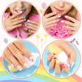 thumbnail image 5 of ALIVER 144 Pieces 6 Pack Kids Press on Nails, Artificial Fake Nails for Kids Girls, Pre Glue Full Cover Short Acrylic False Nail Tips Art Kits Gifts for Kids Girls Nail Art Decoration (Rainbow Candy), 5 of 10