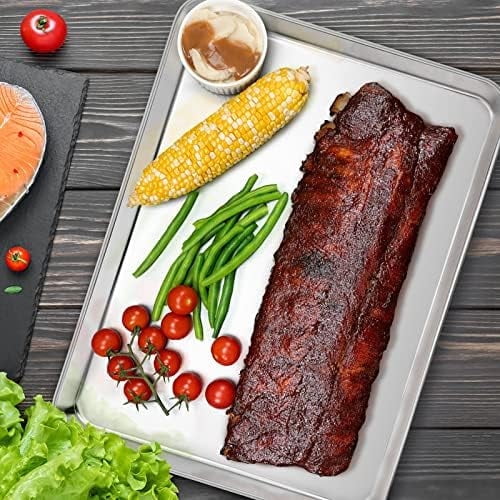 Cookie Sheet With Rack Set Half Baking Pan Stainless Steel Rimmed Tray Wire Cooling Roasting Broiling Dishwasher Safe