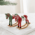 thumbnail image 4 of New Three-Dimensional Rocking Horse Small Pendant Tree Decoration Pendant Retro Decoration Green, 4 of 7