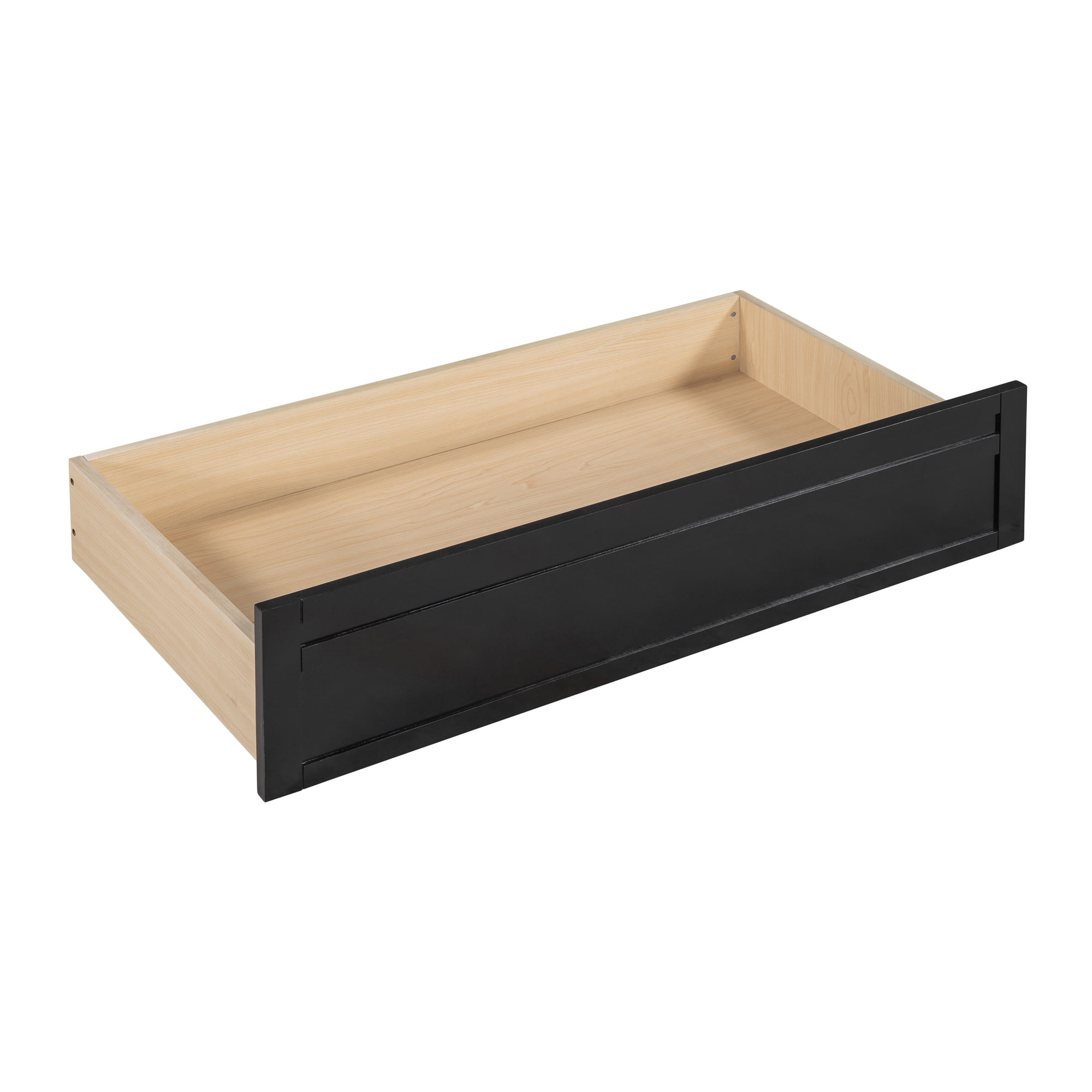 Euroco Wood Twin Size Platform Bed with 2 Drawers, Captain Bed with Storage Shelves, Espresso