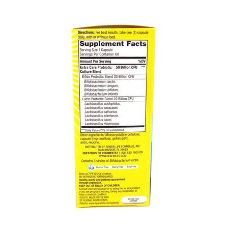 Renew Life Ultimate Flora Probiotic 50 Billion , 60 Vegetable Capsules