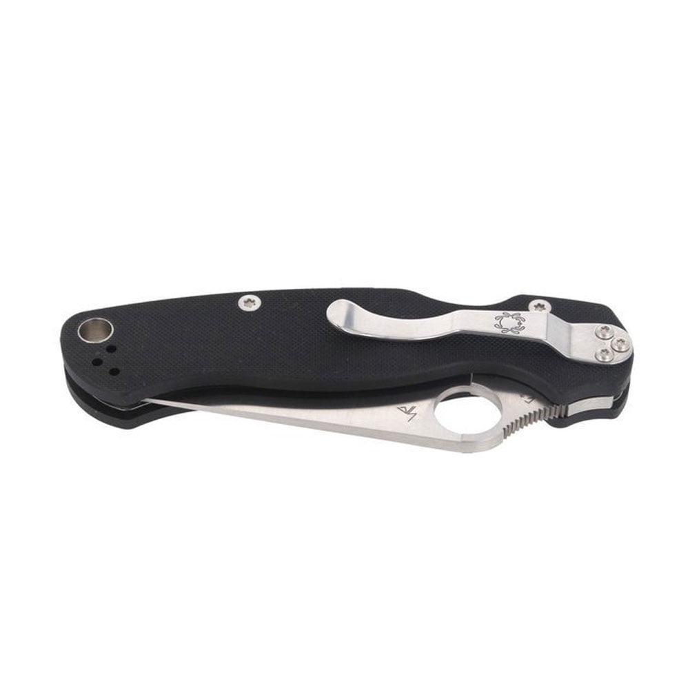 Spyderco Paramilitary 2 Folding Knife 3.42" CPM-S45VN Satin Plain Blade, Black G10 Handles, Compression Lock - C81GP2