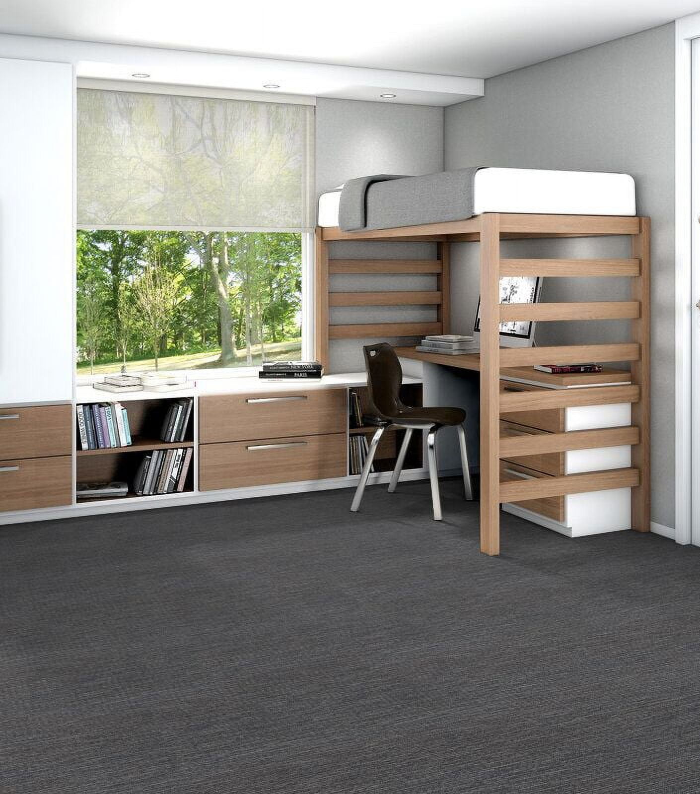 Shaw Nabla 24-in x 24-in Charcoal Osidad Multi-Level Loop Adhesive Carpet Tile (79.99-Sq ft)