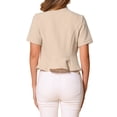 thumbnail image 3 of CHAQUETA DE TRABAJO CHIC PARA MUJERES INSPIRE, CON CUELLO SHAWL, ABIERTA EN FRONTAL, CORTA, COLOR BEIGE, 3 of 6