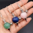 thumbnail image 3 of Natural Gemstone Crystal Pendulum Healing Dowsing Healing Reiki Pendant Necklace, 3 of 8