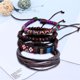 thumbnail image 3 of Pulseras Apuakthei Mix de 4 vueltas, pulseras de cuero de estilo étnico bohemio, pulseras de cuentas de madera, pulseras tejidas con cordón de cáñamo, pulsera ajustable hecha a mano para hombres y, 3 of 7