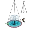 thumbnail image 1 of Rewenti Bloom Outdoor Garden Floating Hanging Solar Bird Feeder Birdbath Fountain Water Feature, 1 of 4