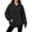 Black, variant on Women's Oversized Solid Hoodie, Casual Long Sleeve Pullover Hooded Sweatshirt with Kangaroo Pocket, Loose Fit Basic Daily Tops for Fall Winter