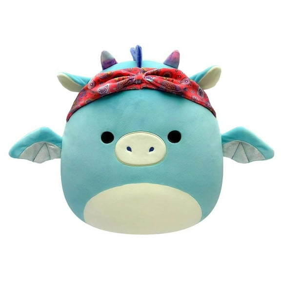 Squishmallows8 inch Tatiana Teal Dragon with Red Bandana Plush Stuffed Animal Toy