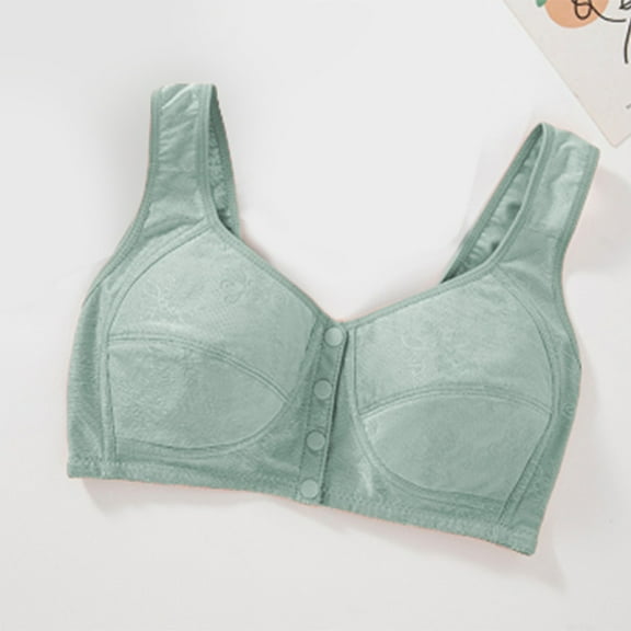 BILIKEYU Front Buttoned Seamless Jelly Bra No Underwire Push Up Bra Plus Size Vest Without Underwire Bra for Women L