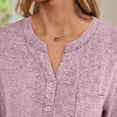 thumbnail image 3 of SUNBS Lounge Sets for Women 2 Piece Casual Outfits Long Sleeve Henley Top Wide Leg Pants Tracksuit with Pockets, 3 of 9