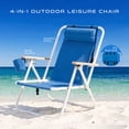 thumbnail image 5 of Vebreda Beach Chair with Umbrella, Folding Heavy Duty Camping Chair, Blue, 5 of 9