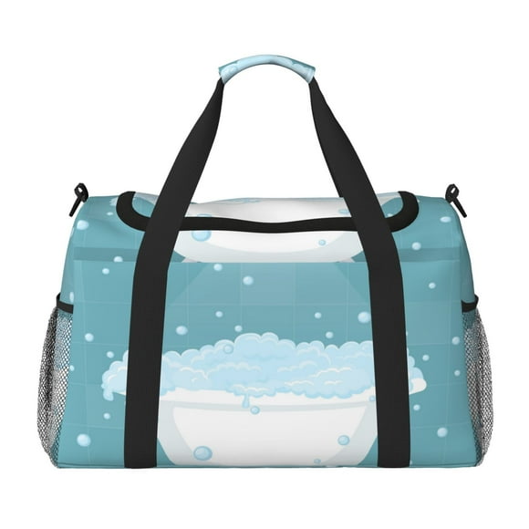 Balery Bathtub with Soap Bubbles Bolsa de Gimnasio para Mujeres, Bolsa de Viaje con Bolsillo Húmedo, Bolsa de Fin de Semana para Mujeres, Bolsa de Viaje Resistente al Agua