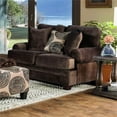 thumbnail image 4 of Furniture of America Sheryl Transitional Microfiber 3-Piece Sofa Set in Brown, 4 of 11
