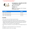 thumbnail image 2 of A/C Compressor - Compatible with 2005 - 2010 Chevy Cobalt 2006 2007 2008 2009, 2 of 2