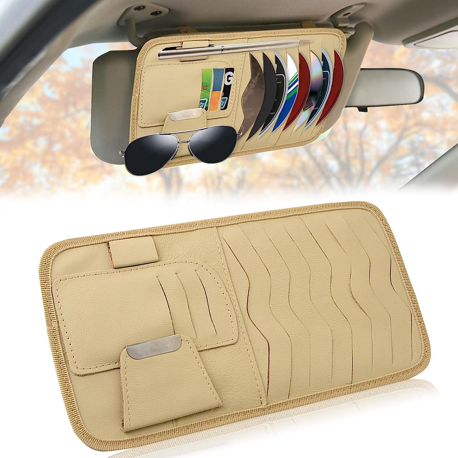 Car Visor CD Case Holder, Car CD Disc Card Package Glasses Storage