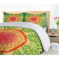 thumbnail image 5 of Ambesonne Ethnic Duvet Cover Sets, Lace Mandala Hippie Style, 2-King, Yellow Green Blue, 5 of 7