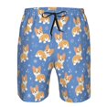 thumbnail image 4 of Kdxio Corgi Pattern Mens Casual Shorts - Drawstring Summer Beach Sports Shorts for Men, 4 of 9